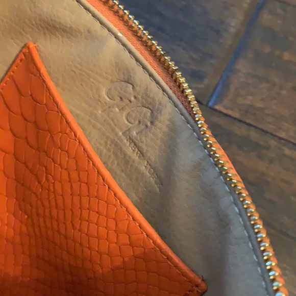 GiGi New York Orange Leather Clutch Like NEW! - Picture 5 of 7